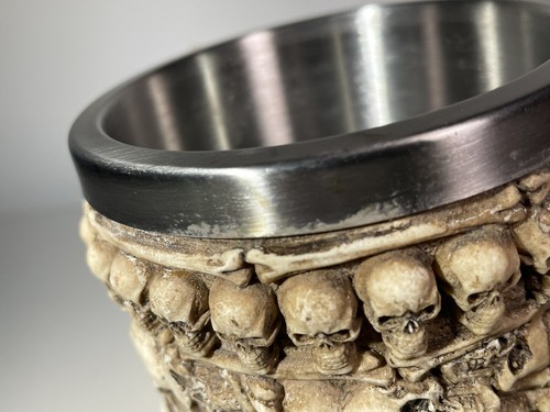 Totenkopf Skelett Becher Tasse Edelstahl 3D Krug Gothic Mittelalter Skulls groß - Bild 17 von 24