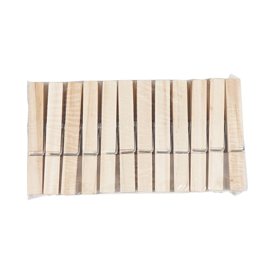 🔥Birch Wood Wooden Clothes Pegs Washing Line Laundry Clip Grip 7.3 cm ...