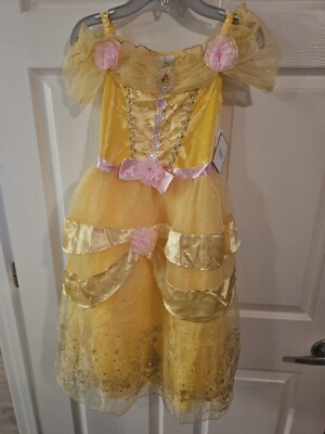 Disney Store Beauty & The Beast Belle Girls Gown Dress Costume Small 5/6 Nwt