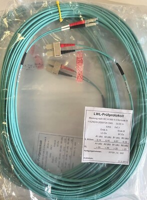Fiber Patch Cable Fiber Optic LC-SC Duplex OM3 New incl. VAT - and invoice - New