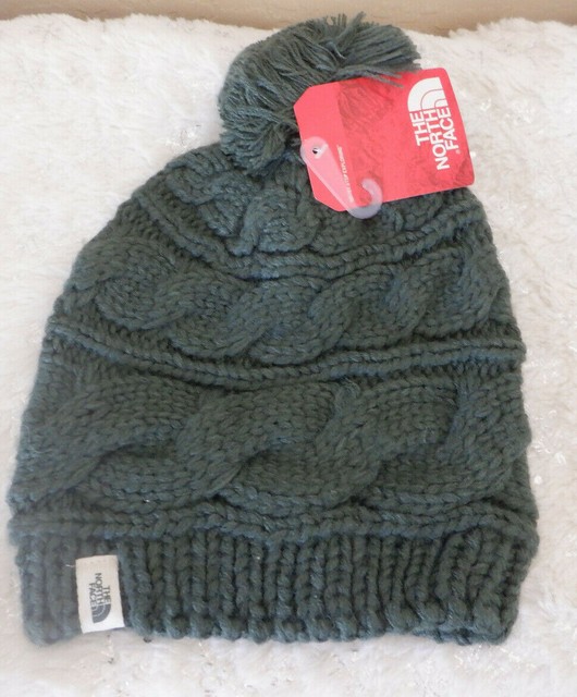 the north face women's triple cable fur pom beanie