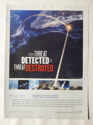 8/2012 PUB LOCKHEED MARTIN BALLISTIC MISSILE DEFENSE SYSTEMS ORIGINAL AD