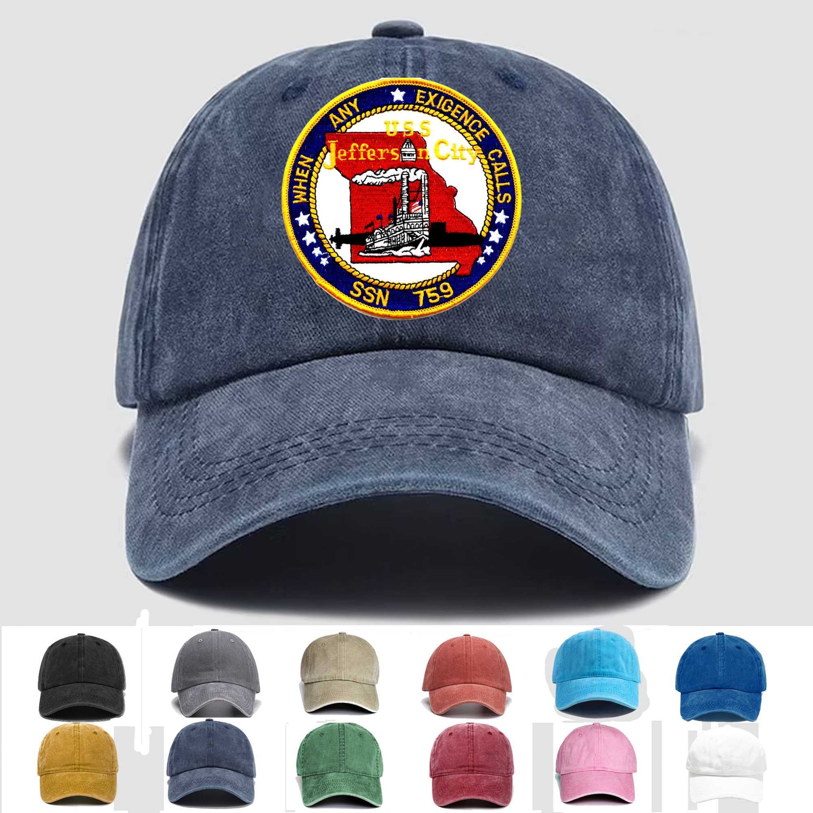 Custom Personalization Embroidered Hat USS Jefferson City SSN-759, Veteran Cap