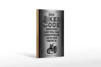 Holzschild Motorrad 12X18 Cm Biker Code Rennen Regen Wind Deko Schild