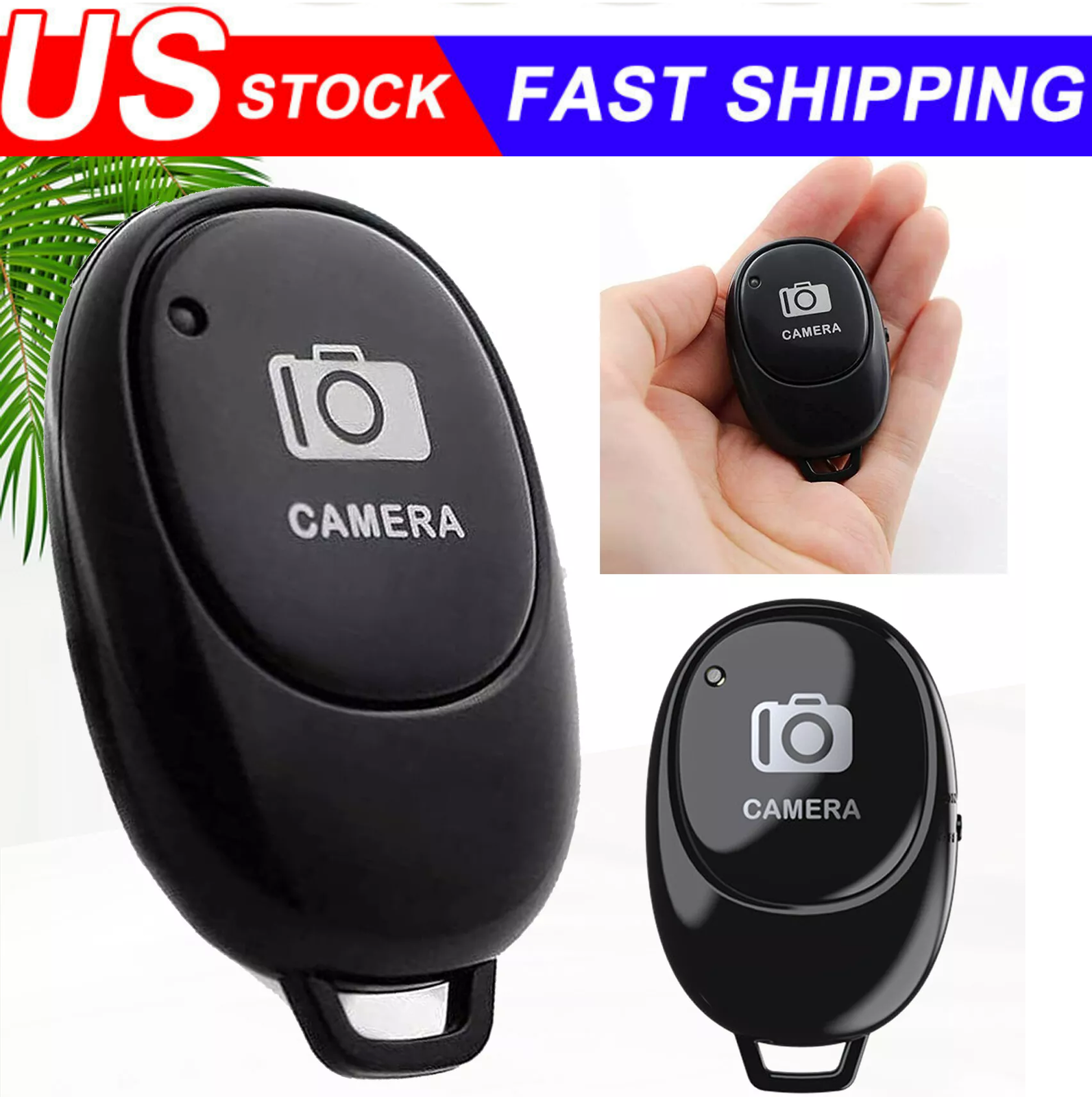 1~10x Wireless Bluetooth Camera Shutter Remote for Android and Apple Devices