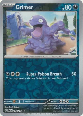 GRIMER 126/198 SCARLET VIOLET BASE POKEMON (REVERSE HOLO, NM)