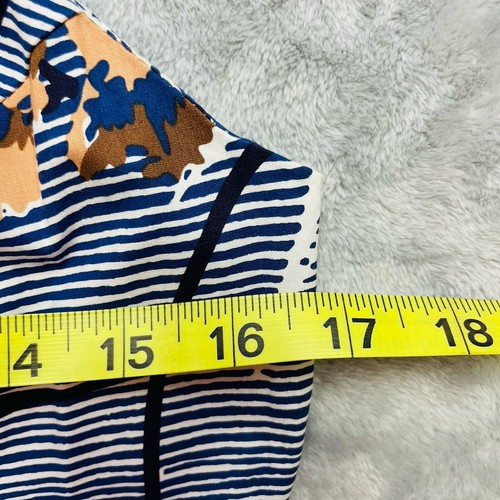 Bettie Page Pin Up Day Dress Womens S Blue Stripe Floral Sweetheart Retro 50s - Picture 8 of 9