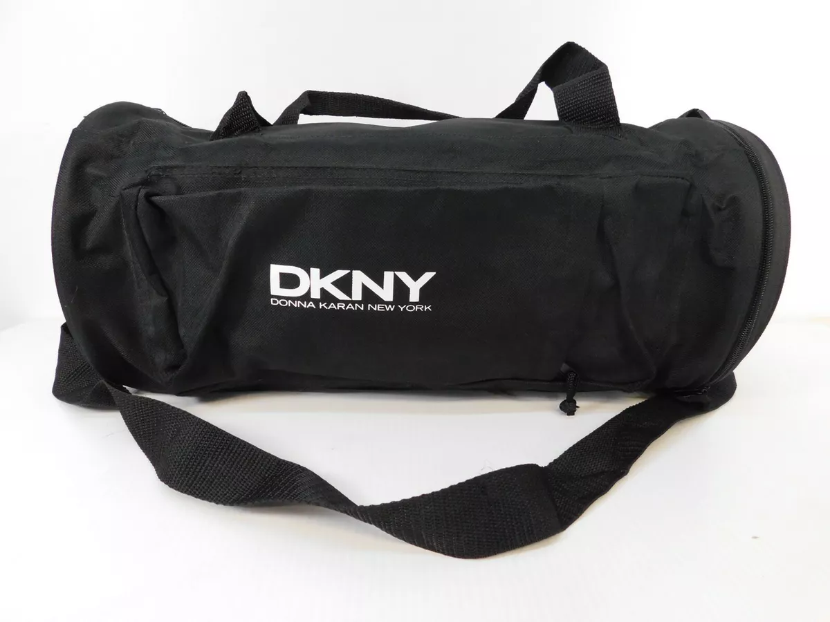 DKNY LOGO Donna Karan New York Duffle Bag Small Gym Bag Black and