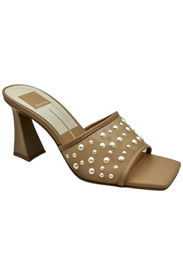 Dolce Vita Women's Narda Pearl Square Toe High Heel Sandals Blush
