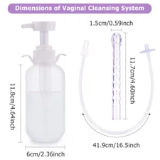300/600ml Pump Action Douche Enema Bottle with Nozzle Vaginal Anal Cleaning
