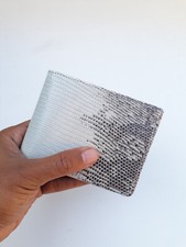 New Geniune Leather Skin Purse Bifold Handmade Wallets Mens Natural Color
