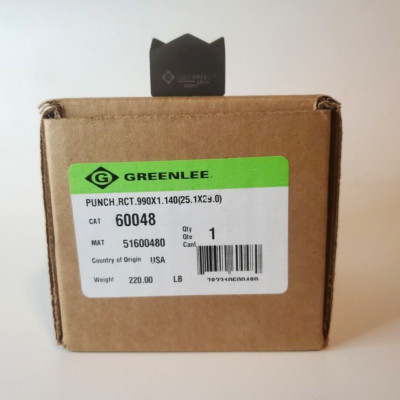 Rectangle Knockout Punch Greenlee 60048 Knockout Rectangular Rectangle Replacement Punch .990 x ...