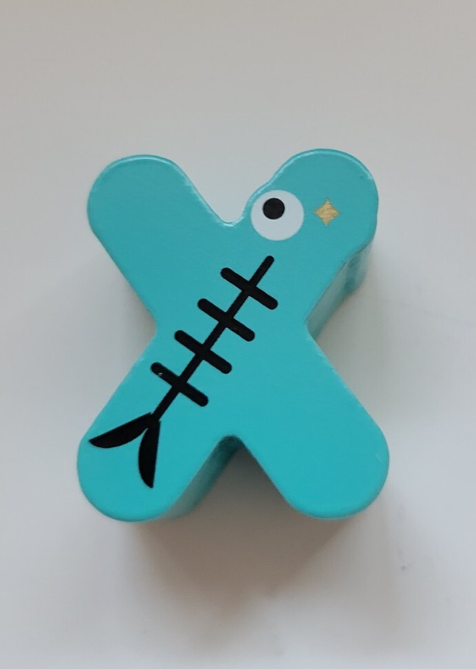 FAO Schwarz Toy Wood Alphabet Puzzle Animal Replacement Teal 