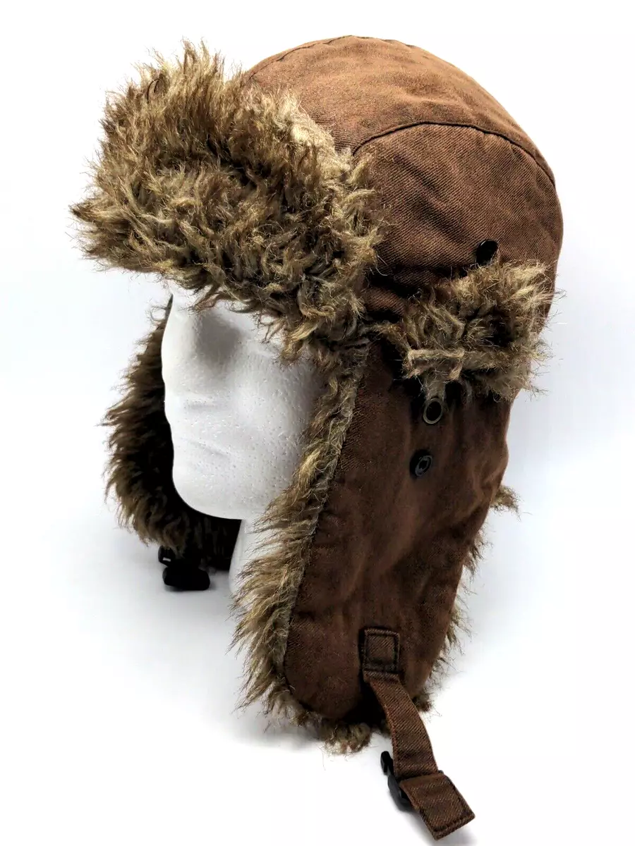 DAKOTA DAN hat fur lined brown trapper cap One Size Fits Most eBay