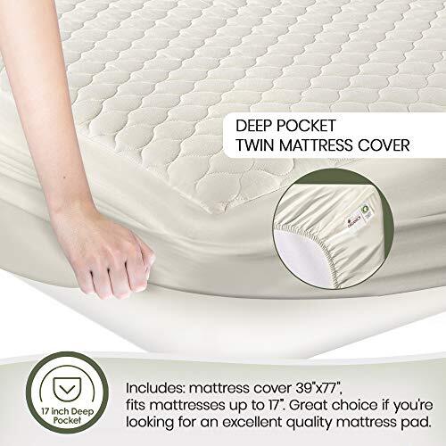 , 100 Organic Cotton Mattress Pad Breathable Cooling Quilted Queen