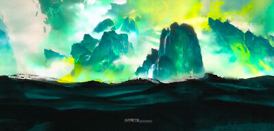 Anime Fog Hill Of Five Elements Colorful Mountains  Gaming Mat Desk 4025