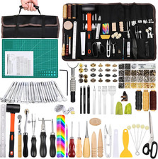 328Pcs Leather Tooling Kit, Leather Working Kit with Manual, Leather Working Too