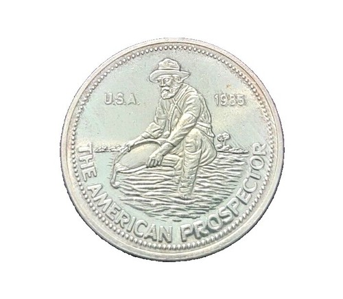 AMERICAN PROSPECTER 1オンスシルバー 1984 Engelhard 1 Oz Silver American Prospector W/ Natural Gold