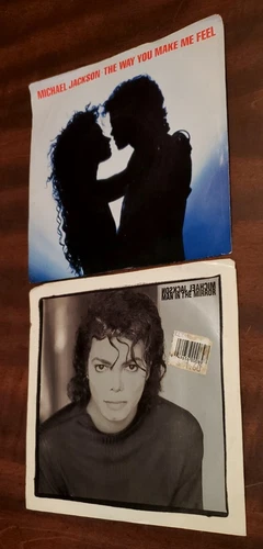 Lot Of 2 Michael Jackson 45 Rpms "The Way You Make Me Feel" "Man In The Mirror"