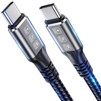240W Thunderbolt 4 Cable 6.6ft USB C Thunderbolt 4 Cable Monitor Cable Suppor...