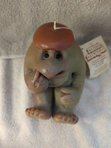 Vintage Mini Meepuls 1974 Novelty Wax Candle Unburned W/ Tag Nose Picker RARE - Picture 3 of 13