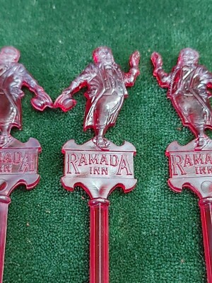 Vintage RAMADA INN Swizzle Sticks | Set of 5. Two Sided Advertising
