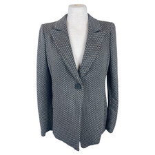Giorgio Armani Grey & Beige Print Jacket Size Uk14/us10