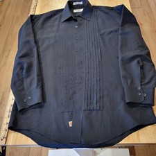 Devin Michael's Medium Microfiber Men's All Black Tuxedo Shirt 25"p2p 28" long