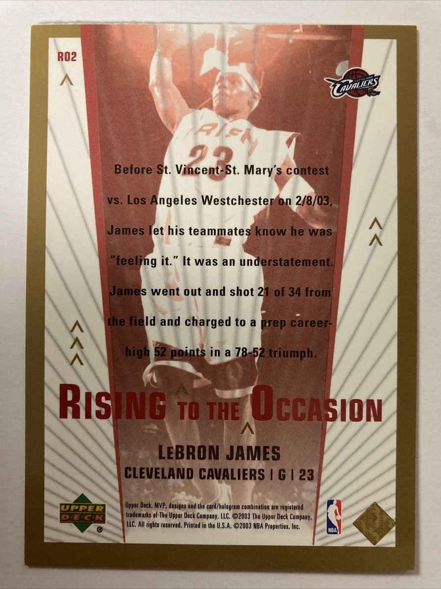 Lebron James 2003-2004 Upper Deck MVP Rising to the Occasion