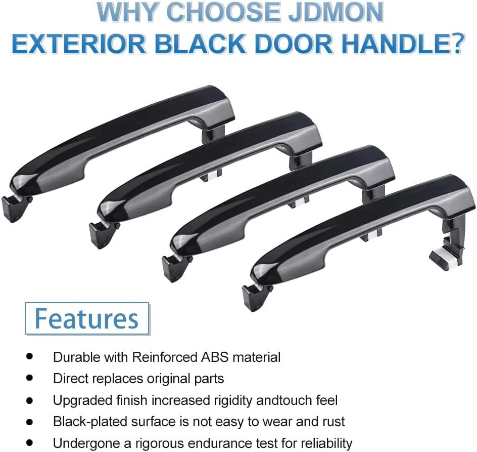Set of 4 Outside Exterior Door Handles for Hyundai Sonata 2005-2010 Front Rear - Image 4 of 4