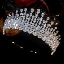 Swarovski Crystal Crown tiara Headpiece Bridal Wedding