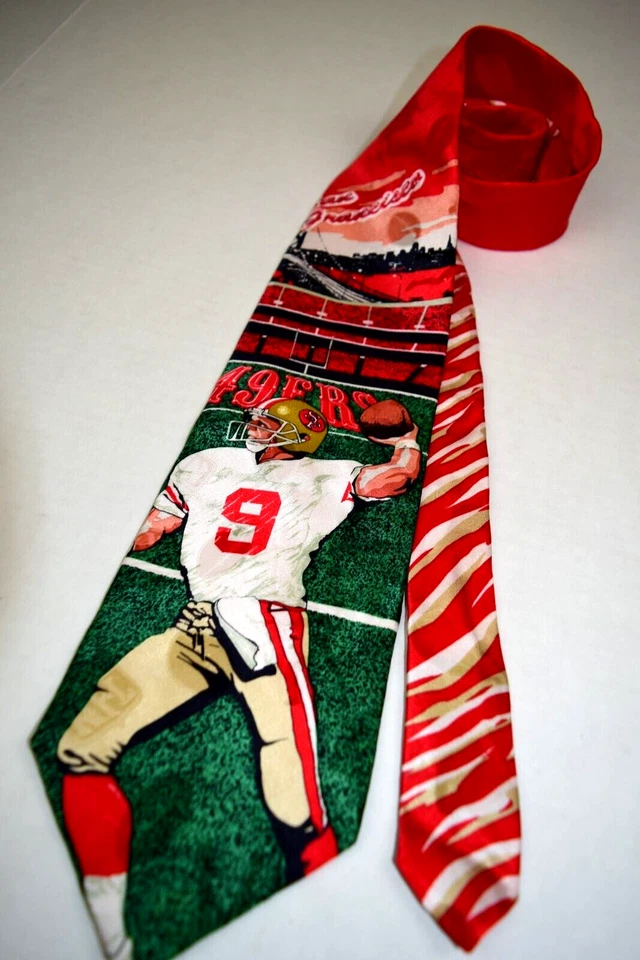 Neck Tie VTG Quarterback 90s San Francisco 49ers Silk Tie 56" x 3.75" NWOT - Image 3 of 4