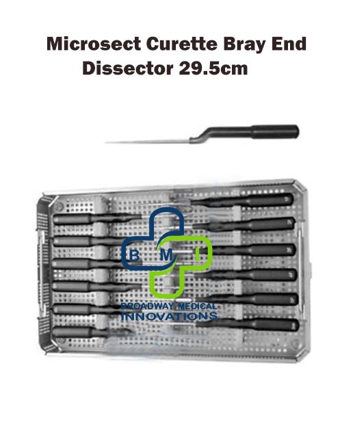Microsect Curette Bray End Dissector 29.5cm neuro spine instruments
