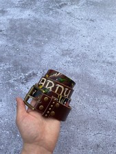 Ed Hardy Vintage Leather Y2K Multicolour Logo Printed Rare Belt