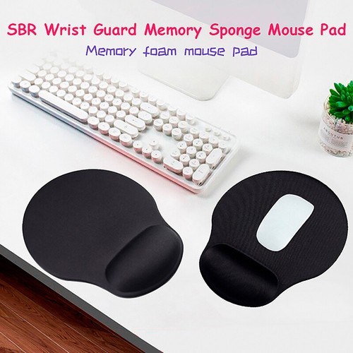 Black Mouse Pad W/Wrist Rest Pad Gaming Mousepad Mice Mat PC Laptop Accessories - Photo 5/8