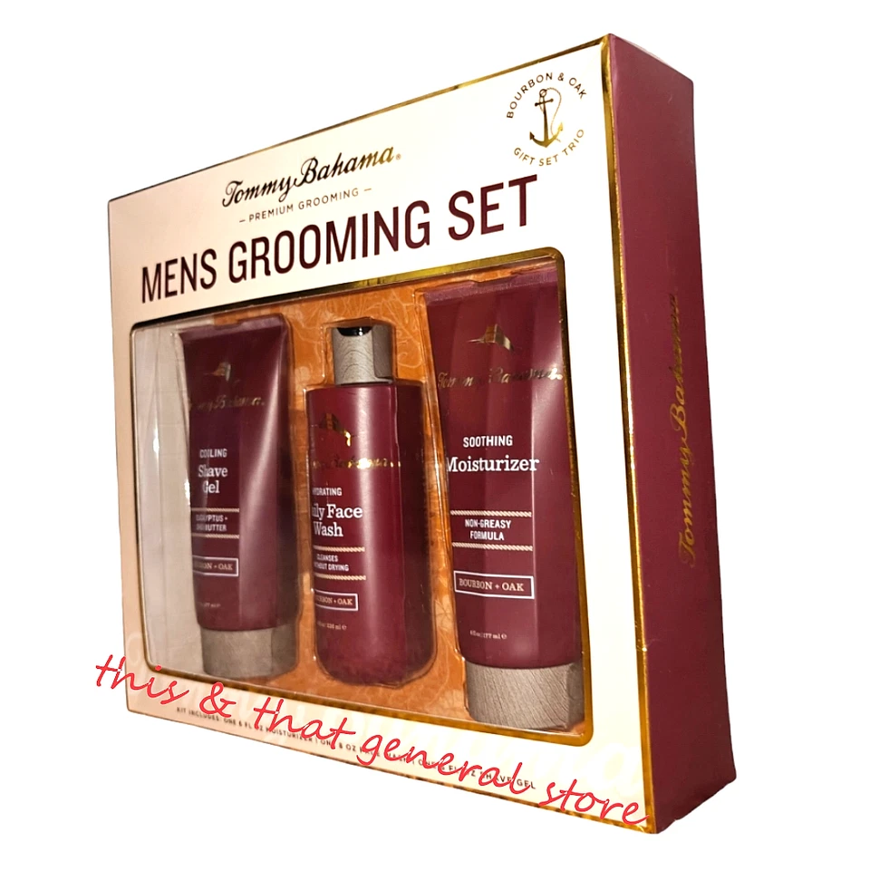 NUEVO TOMMY BAHAMA PREMIUM CONJUNTO DE REGALO DE ASEO PARA HOMBRES GEL DE AFEITAR LAVADO FACIAL HIDRATANTE) Foto 2 de 4