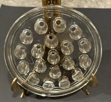 Vintage Clear Glass Flower Frog Stem Holder 19 Holes Floral Arranging Tool