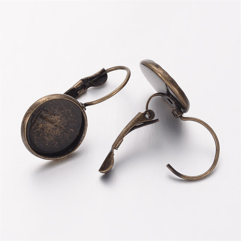 RVS Oorbel Ring 12mm met verticaal oogje Staal kleur – Kralen Lodge