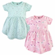 Hudson Baby Toddler Cotton Dress, Magical Unicorn, 2-Pack