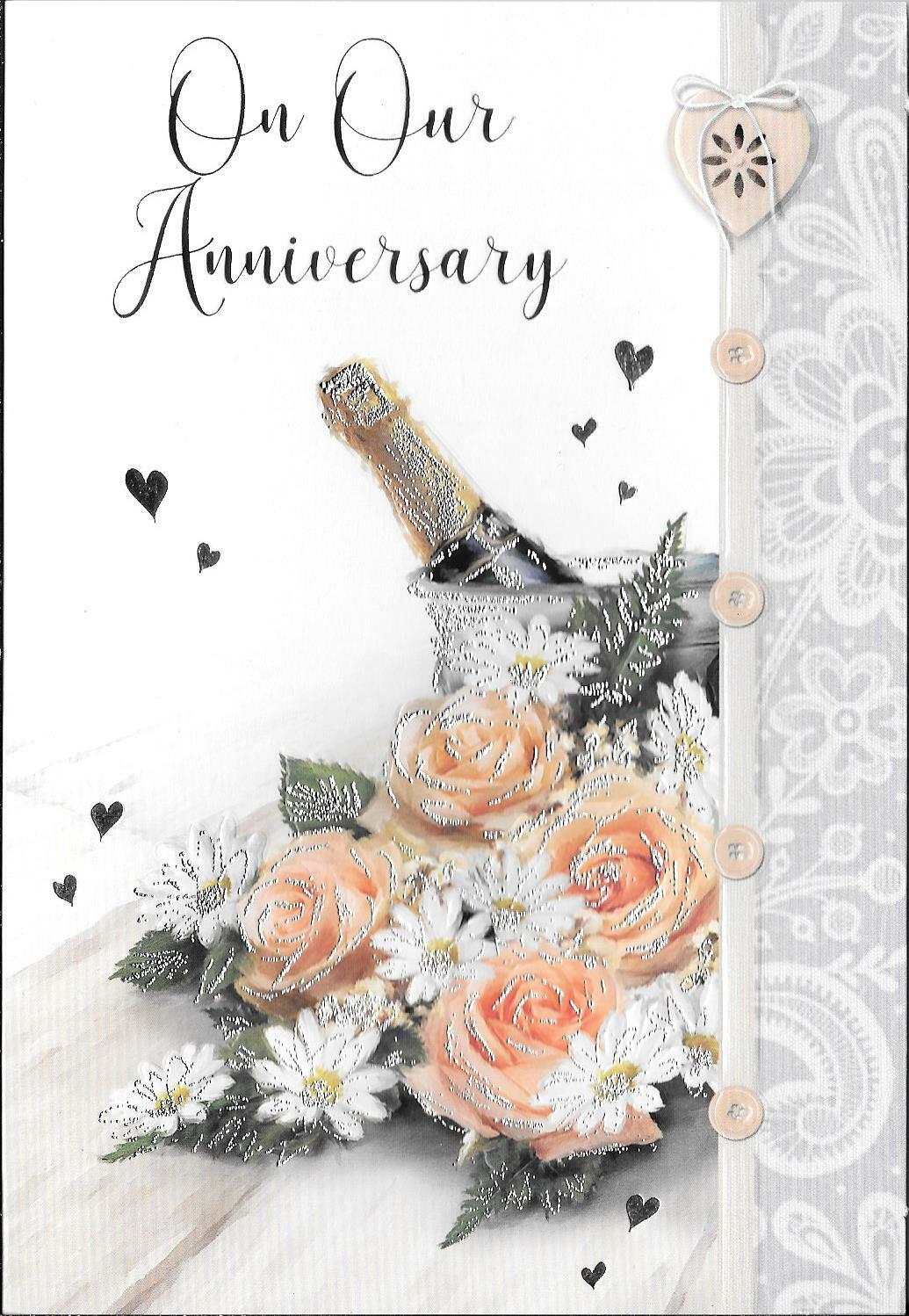 ON OUR ANNIVERSARY - CHAMPAGNE, ICE BUCKET, FLOWERS, HEARTS