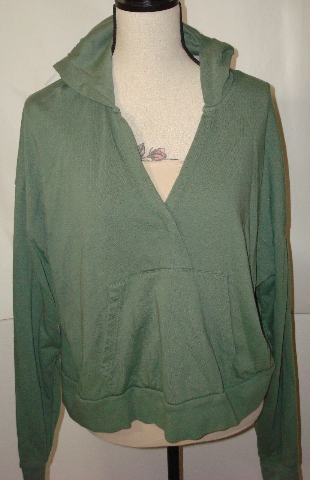 VETEMENTS Felpa con cappuccio donna verde after class relaxed XL 14 crop felpa Betty moda biologica nuova con etichette