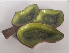 1960's Vintage Treasure Craft Fall Leaf candy nut dish tray section No 377