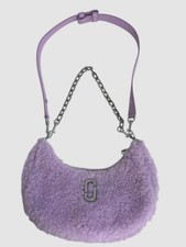 Marc Jacobs Women's Purple Leather The Small Curve Fur Shoulder Purse Bag