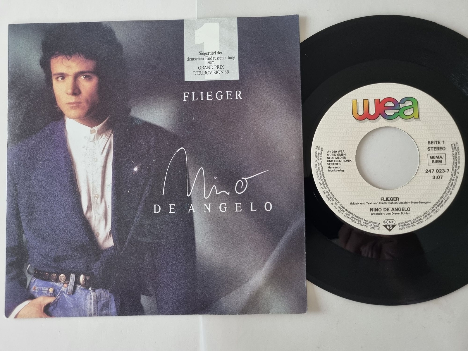 Nino De Angelo - Flieger 7'' Vinyl Germany EUROVISION 1989