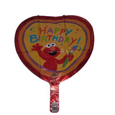 VINTAGE ANAGRAM MYLAR REFILLABLE BALLOON ELMO HAPPY BIRTHDAY HEART - NEVER USED