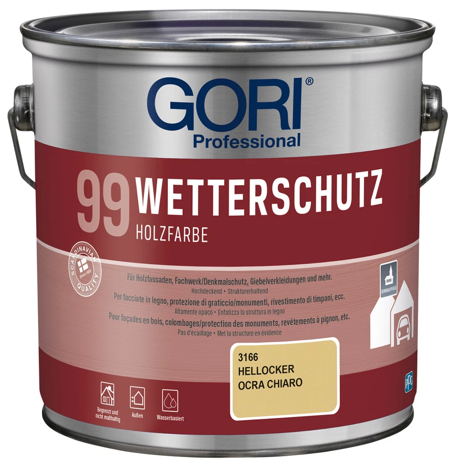 GORI 99 Wetterschutz Holzfarbe 2,5 L Hellocker 3166