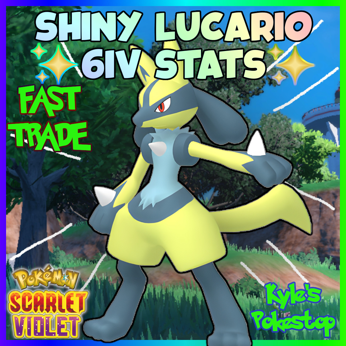 6IV 🌟SHINY🌟 LUCARIO POKEMON SCARLET & VIOLET SHINY/NON-SHINY BATTLE READY