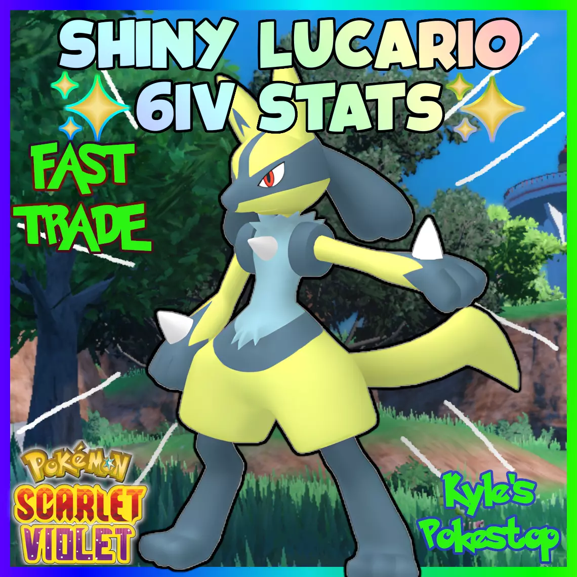 Pokemon Scarlet and Violet Shiny Lucario 6IV-EV Trained