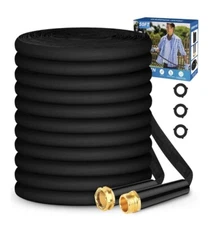Black 50ft Non Expanding Lightweight Flexible Garden Yard Hose B4
