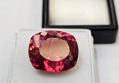 Emerald Cut Padparadscha Sapphire EGL Certified 17-19 Ct Natural Gemstone